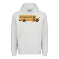 Dove Grey school bus Premium Hoodie - FaDigitalArtStudio