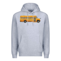 Heather Grey school bus Premium Hoodie - FaDigitalArtStudio