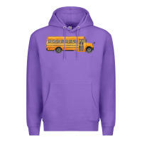Purple school bus Premium Hoodie - FaDigitalArtStudio