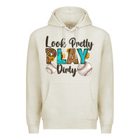 Oatmeal Heather look pretty  play dirty Premium Hoodie - HRA Design Shop