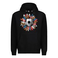 Black football sunflower Premium Hoodie - HRA Design Shop