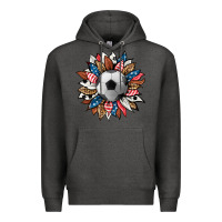 Charcoal Heather football sunflower Premium Hoodie - HRA Design Shop