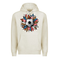Oatmeal Heather football sunflower Premium Hoodie - HRA Design Shop