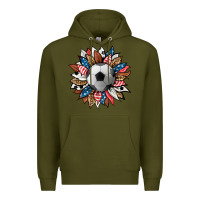 Army Green football sunflower Premium Hoodie - HRA Design Shop