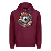 Burgundy football sunflower Premium Hoodie - HRA Design Shop