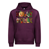 Mauve Wine holly jolly Urban Hoodie - FaDigitalArtStudio