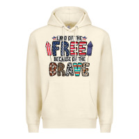Sandshell land of the beacause of the brave Premium Hoodie - CowhideDigitalArt