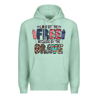 Seafoam land of the beacause of the brave Premium Hoodie - CowhideDigitalArt