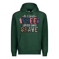 Sports Green land of the beacause of the brave Premium Hoodie - CowhideDigitalArt