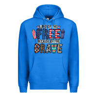 True Royal land of the beacause of the brave Premium Hoodie - CowhideDigitalArt