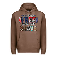 Chestnut land of the beacause of the brave Premium Hoodie - CowhideDigitalArt