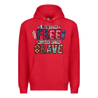 Red land of the beacause of the brave Premium Hoodie - CowhideDigitalArt