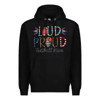 Black loud proud football mom Premium Hoodie - CowhideDigitalArt