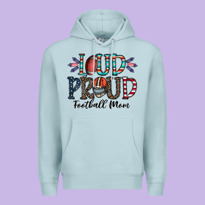 Loud Proud Football Mom Premium Hoodie Designed By Cowhidedigitalart