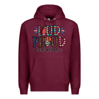 Burgundy loud proud football mom Premium Hoodie - CowhideDigitalArt