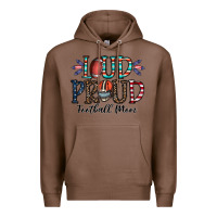 Chestnut loud proud football mom Premium Hoodie - CowhideDigitalArt
