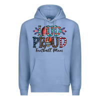 Colony Blue loud proud football mom Premium Hoodie - CowhideDigitalArt