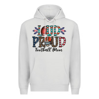 Dove Grey loud proud football mom Premium Hoodie - CowhideDigitalArt