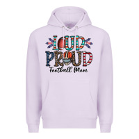 Lilac loud proud football mom Premium Hoodie - CowhideDigitalArt