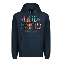 Navy loud proud football mom Premium Hoodie - CowhideDigitalArt