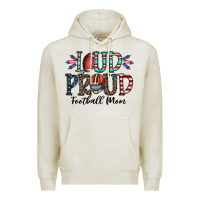 Oatmeal Heather loud proud football mom Premium Hoodie - CowhideDigitalArt