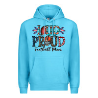 Ocean Blue loud proud football mom Premium Hoodie - CowhideDigitalArt