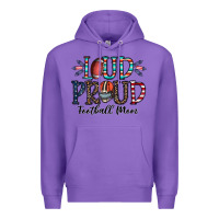 Purple loud proud football mom Premium Hoodie - CowhideDigitalArt