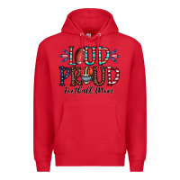 Red loud proud football mom Premium Hoodie - CowhideDigitalArt