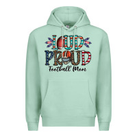 Seafoam loud proud football mom Premium Hoodie - CowhideDigitalArt