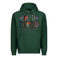 Sports Green loud proud football mom Premium Hoodie - CowhideDigitalArt