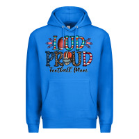 True Royal loud proud football mom Premium Hoodie - CowhideDigitalArt