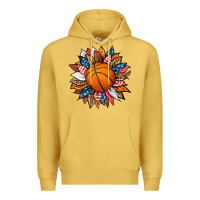 Antique Gold basketball sunflower Premium Hoodie - HRA Design Shop