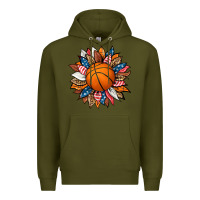 Army Green basketball sunflower Premium Hoodie - HRA Design Shop