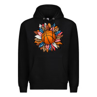 Black basketball sunflower Premium Hoodie - HRA Design Shop