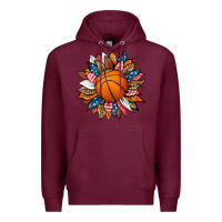 Burgundy basketball sunflower Premium Hoodie - HRA Design Shop
