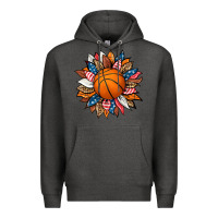 Charcoal Heather basketball sunflower Premium Hoodie - HRA Design Shop