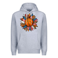 Heather Grey basketball sunflower Premium Hoodie - HRA Design Shop