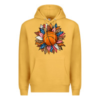 Mustard basketball sunflower Premium Hoodie - HRA Design Shop