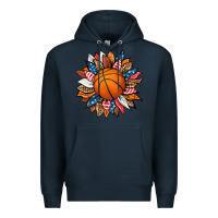Navy basketball sunflower Premium Hoodie - HRA Design Shop
