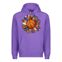 Purple basketball sunflower Premium Hoodie - HRA Design Shop