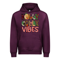 Mauve Wine holly jolly vibes Urban Hoodie - FaDigitalArtStudio