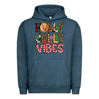 Pigment Midnight Navy holly jolly vibes Urban Hoodie - FaDigitalArtStudio