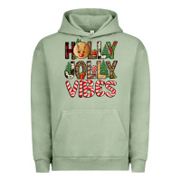 Pigment Oil Green holly jolly vibes Urban Hoodie - FaDigitalArtStudio