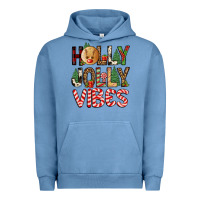 Pigment Pebble Blue holly jolly vibes Urban Hoodie - FaDigitalArtStudio
