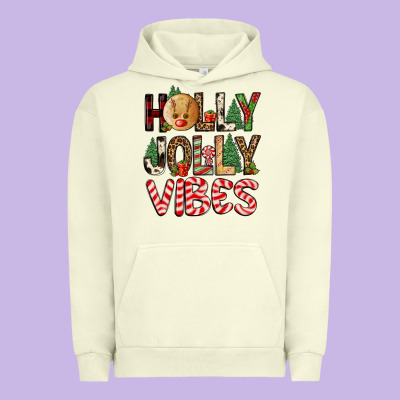 Holly Jolly Vibes Urban Hoodie Designed By Fadigitalartstudio