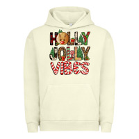 Pigment Pistachio holly jolly vibes Urban Hoodie - FaDigitalArtStudio