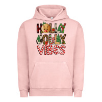 Pigment Salmon holly jolly vibes Urban Hoodie - FaDigitalArtStudio