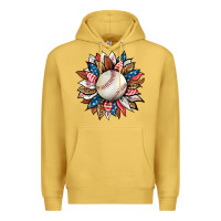 Antique Gold baseball sunflower Premium Hoodie - HRA Design Shop