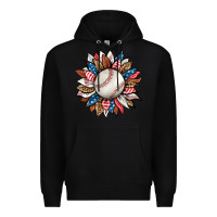 Black baseball sunflower Premium Hoodie - HRA Design Shop