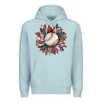 Blue Mist baseball sunflower Premium Hoodie - HRA Design Shop